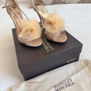 Badgley Mischka Champagne Floral Heels